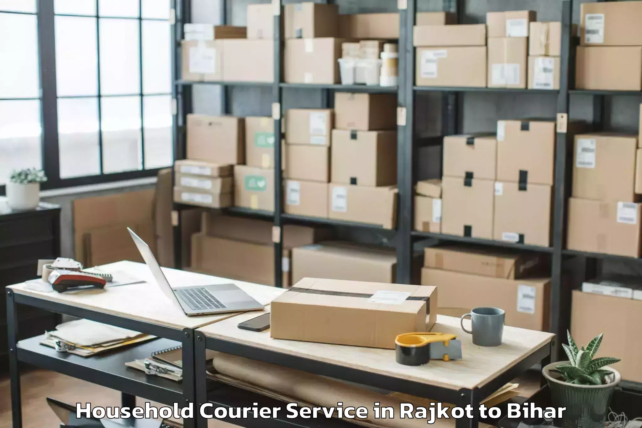 Top Rajkot to Nabinagar Household Courier Available